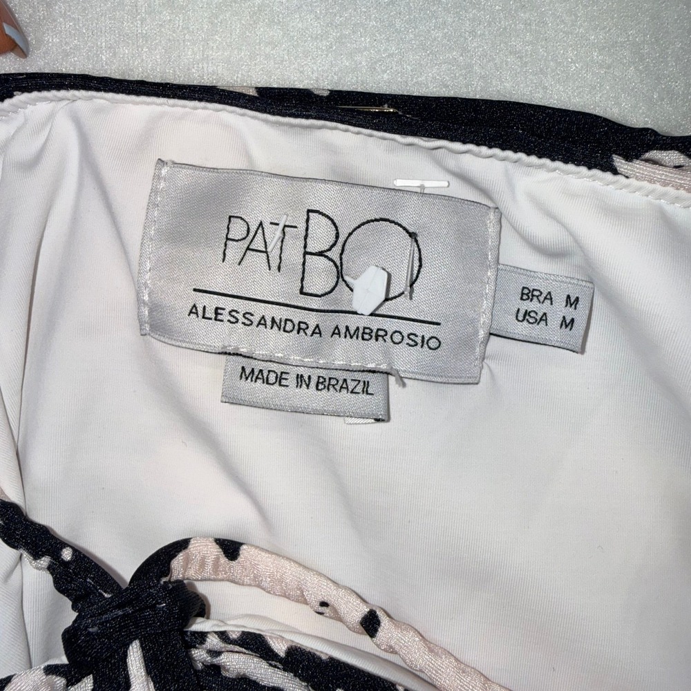 PatBO x Alessandra Ambrosio Zebra Print Cutout Maxi Dress M Quiet Luxury Boho - Picture 4 of 10